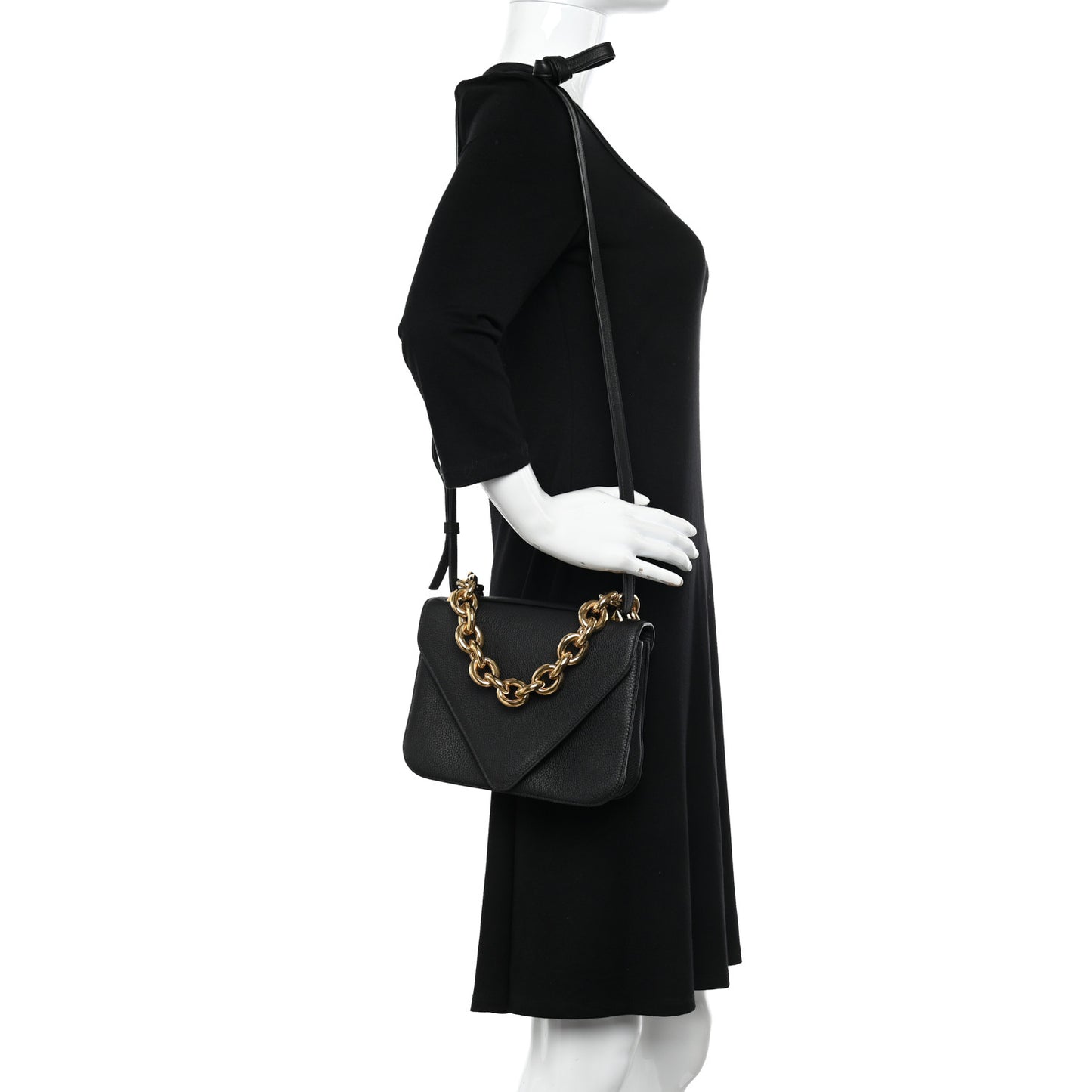 Calfskin Mount Envelope Bag Black