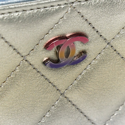 Chanel Metallic Gradient Calfskin Quilted Camera Case Blue Yellow Purple 9 of 15