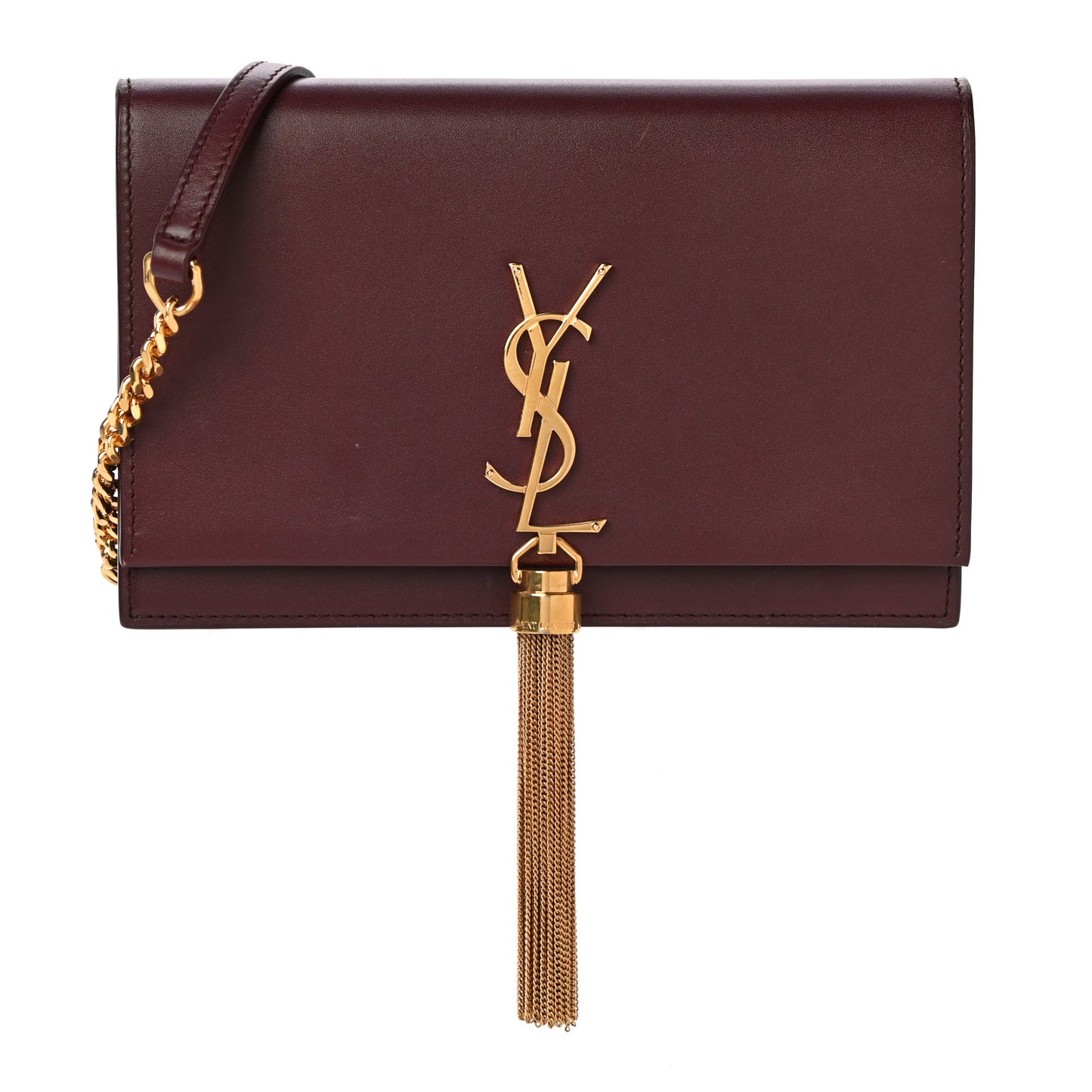 Smooth Calfskin Classic Monogram Kate Tassel Chain Wallet Pallisandre