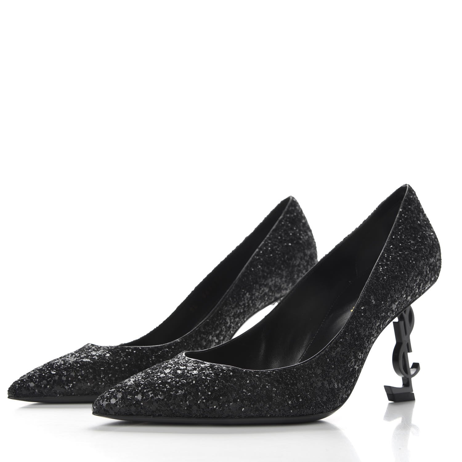 Saint Laurent Glitter Opyum 85 Pumps 38.5 Black 3 of 10