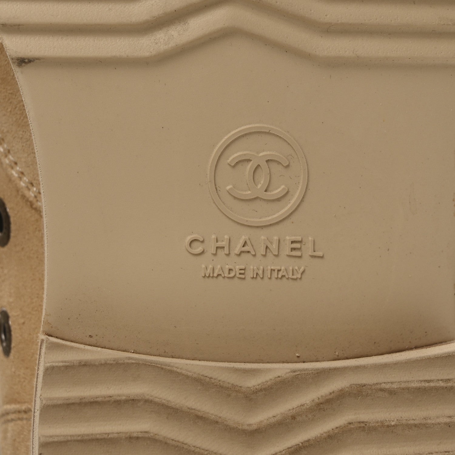 Chanel Toile Suede Calfskin CC Lace Up Short Boots 39 Light Beige 7 of 10