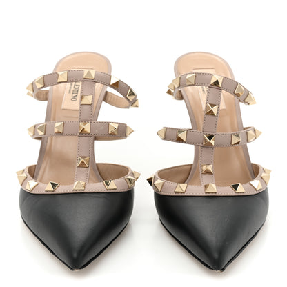 Valentino Garavani Nappa Rockstud 90mm Cage Mules 37.5 Black Poudre 2 of 10