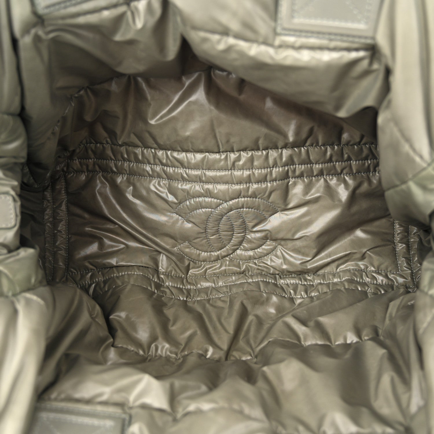Chanel Nylon Quilted Small Coco Cocoon Reversible Tote Gray 9 of 23