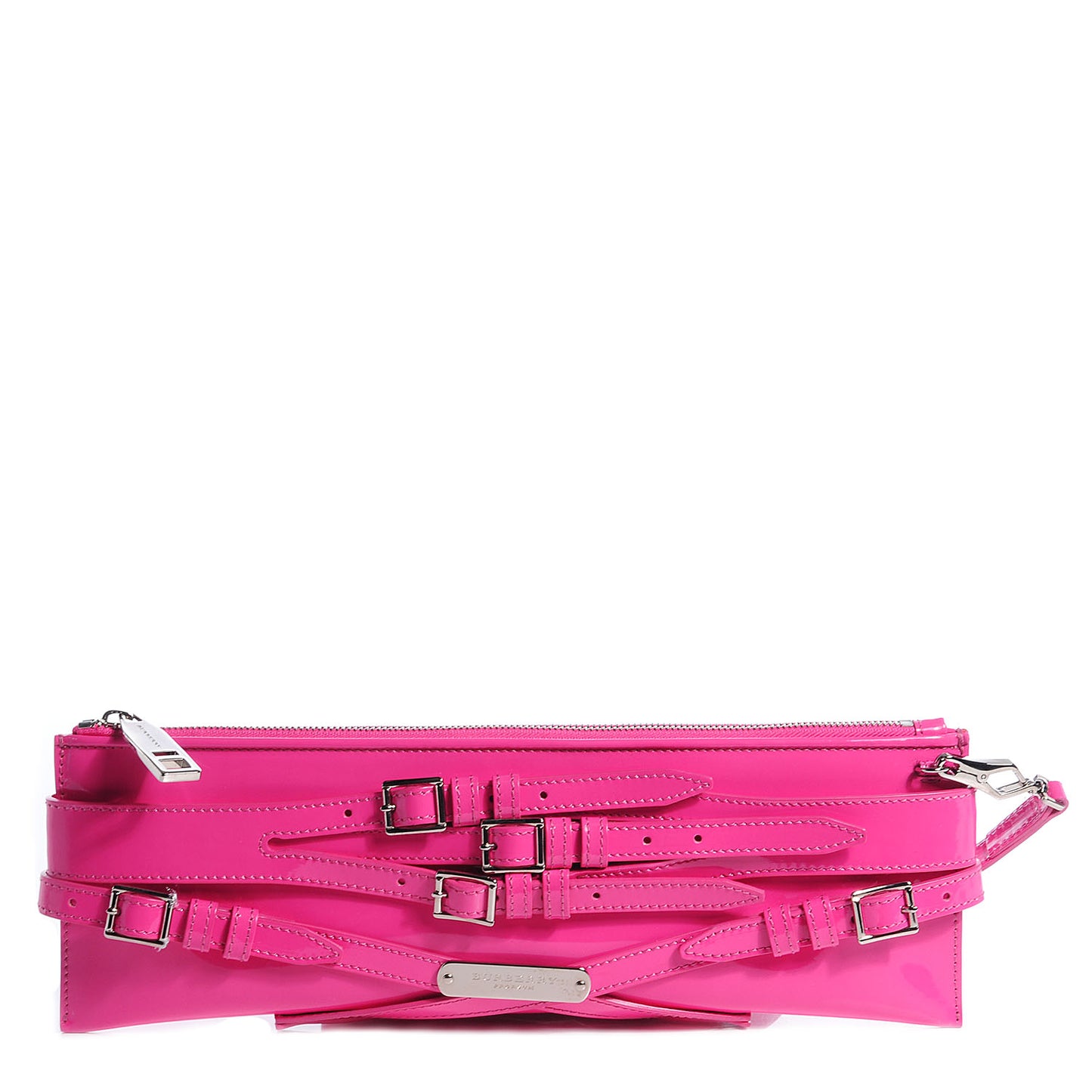 Patent Bridle Calfskin Parmoor Clutch Bag Pink