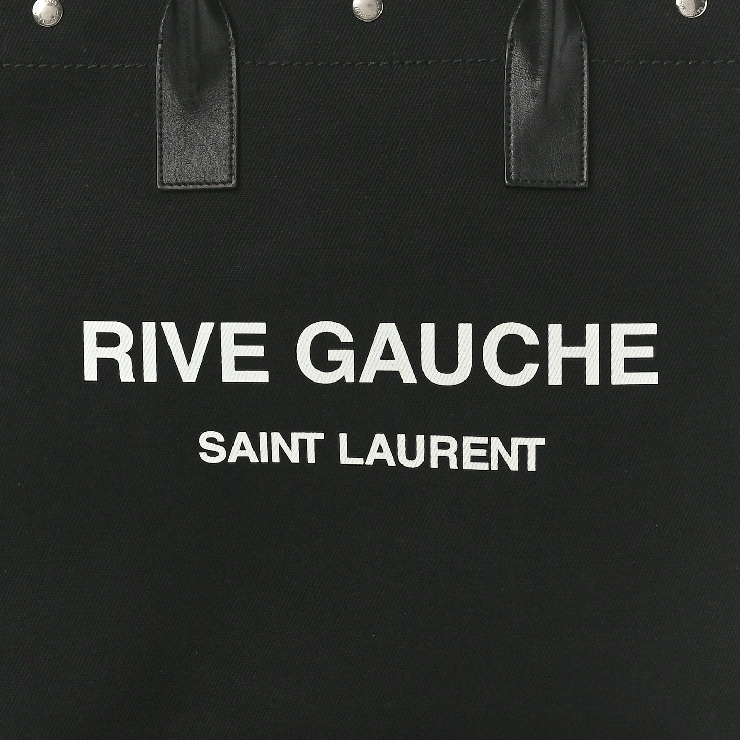 Linen Calfskin Rive Gauche North South Tote Black