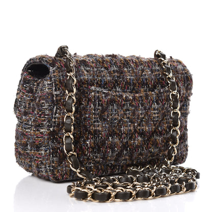 Chanel Tweed Quilted Mini Rectangular Flap Beige 3 of 12