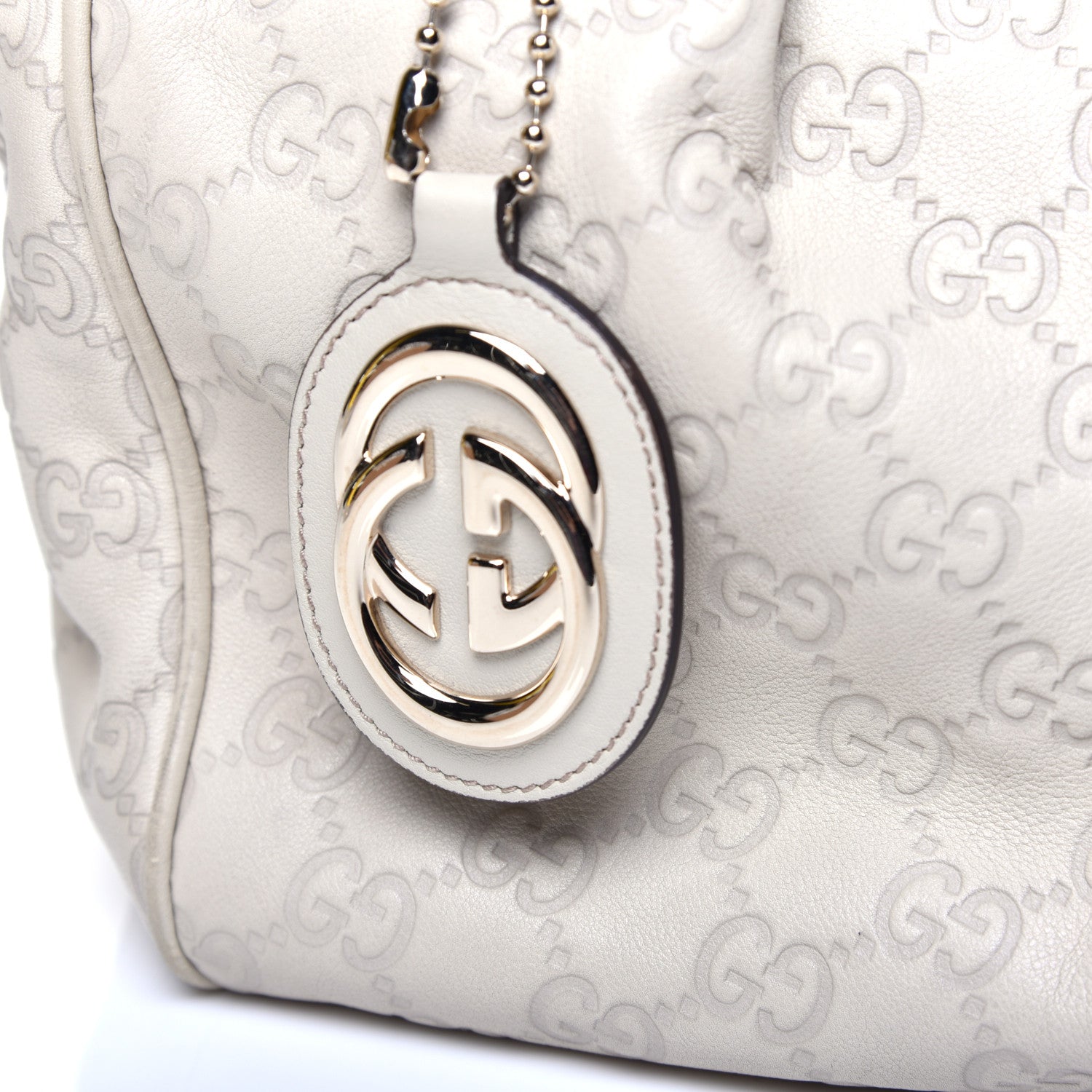 Gucci Guccissima Medium Sukey Tote Mystic White 7 of 10
