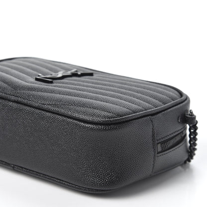 Saint Laurent Grain De Poudre Matelasse Monogram Mini Lou Camera Bag Black 6 of 10