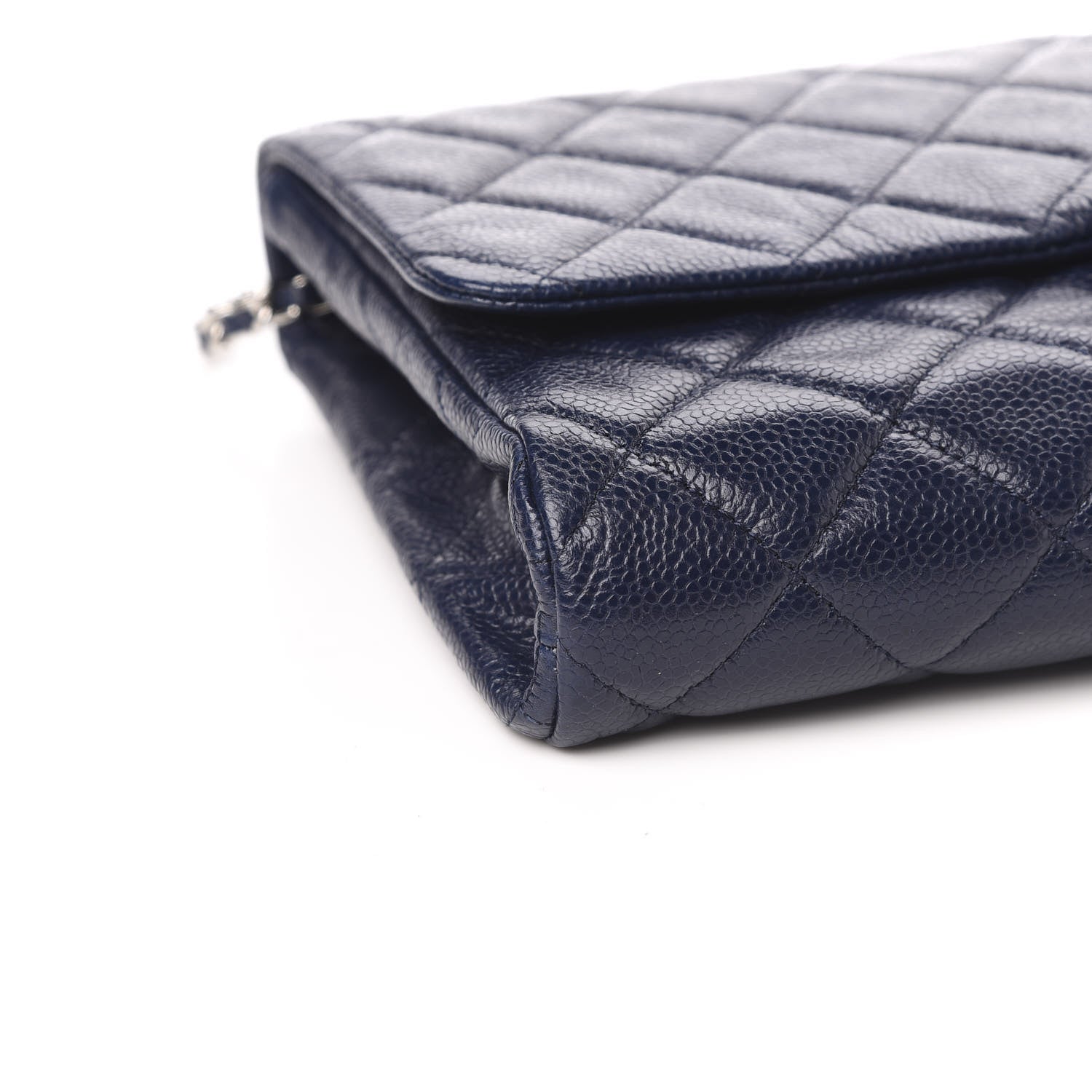 Chanel Caviar Quilted Clutch With Chain Flap Blue 9 of 11