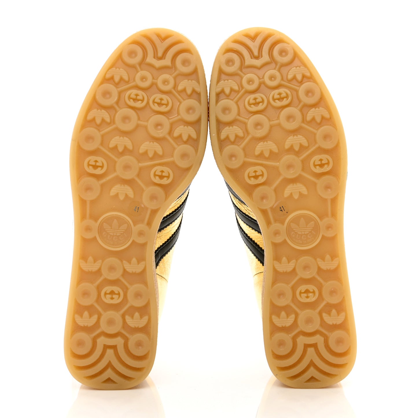 X ADIDAS Ginza Calfskin Demetra Gazelle Wedge Sneakers 41 King Gold Black