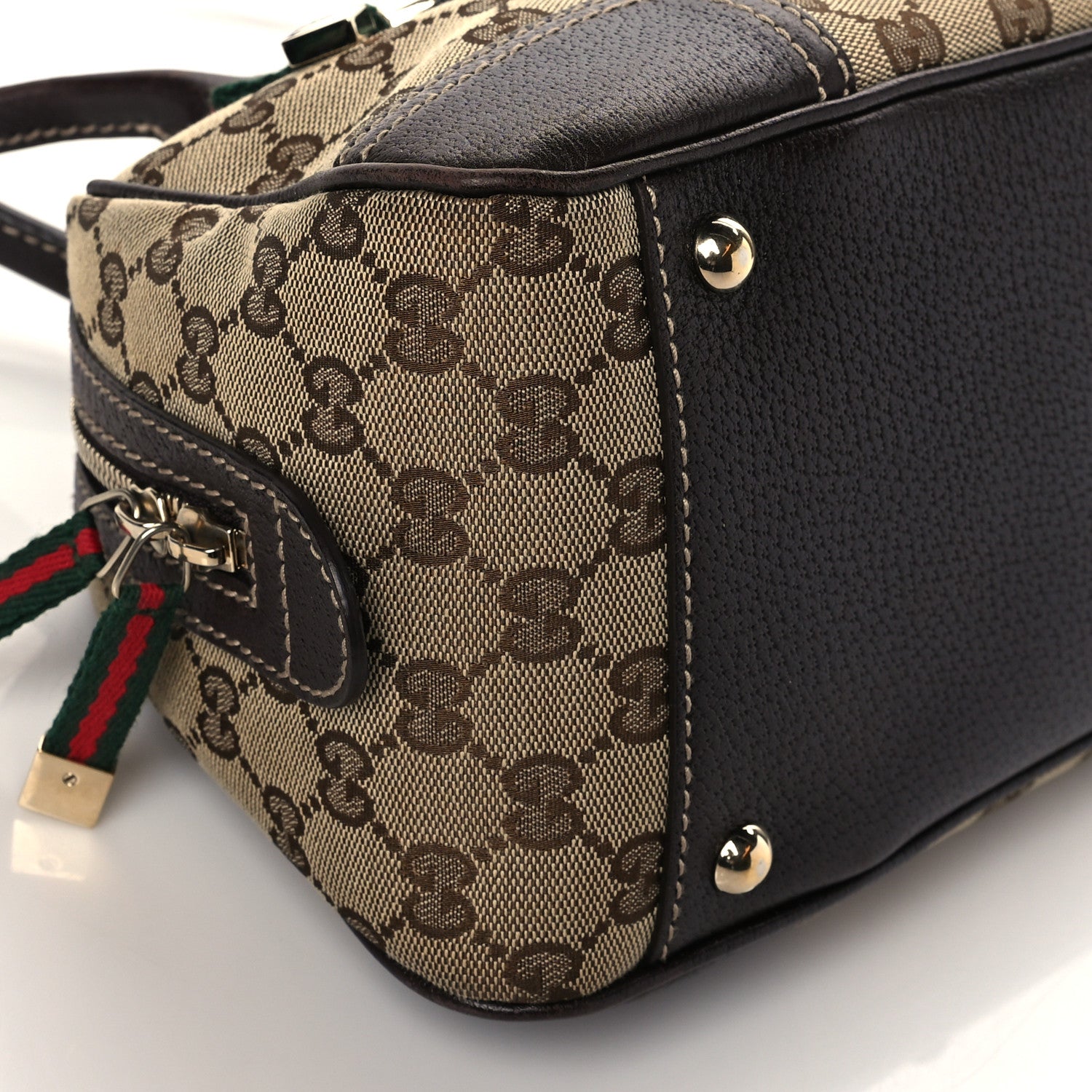 Gucci Monogram Small Princy Satchel Dark Brown 8 of 11