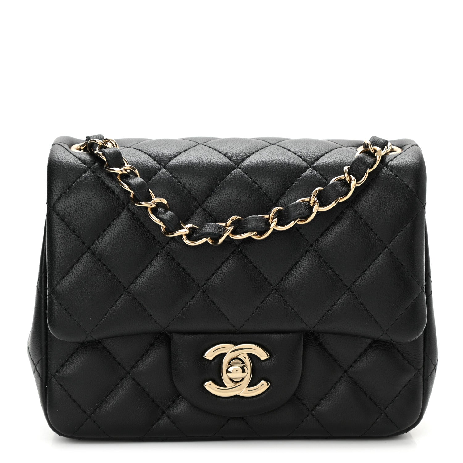 Chanel Lambskin Quilted Mini Square Flap Black 1 of 11