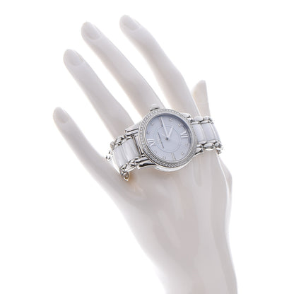 David Yurman Stainless Steel Ceramic Diamond Bezel 34mm Classic Quartz Watch White 2 of 11