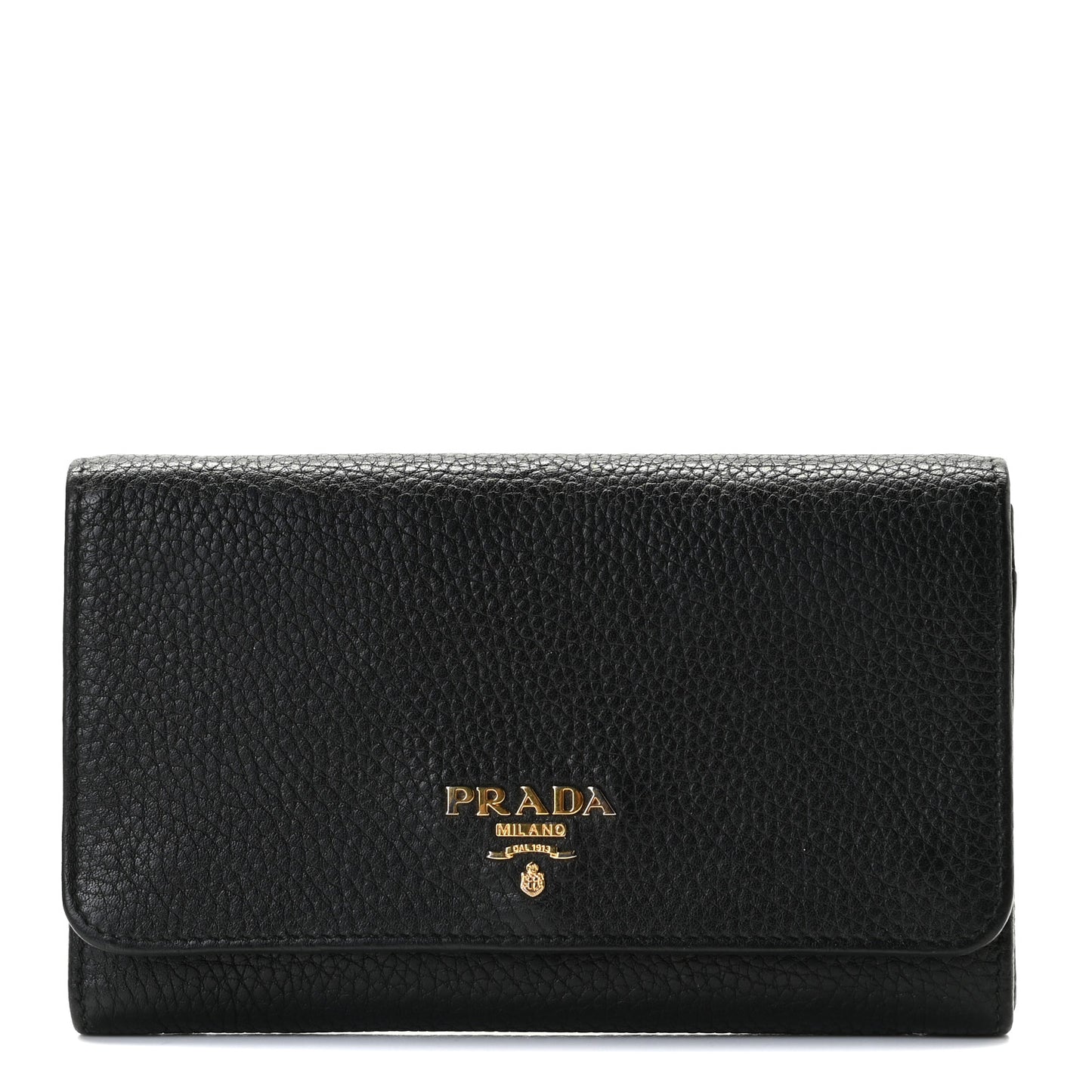 Vitello Grain Wristlet Wallet Black