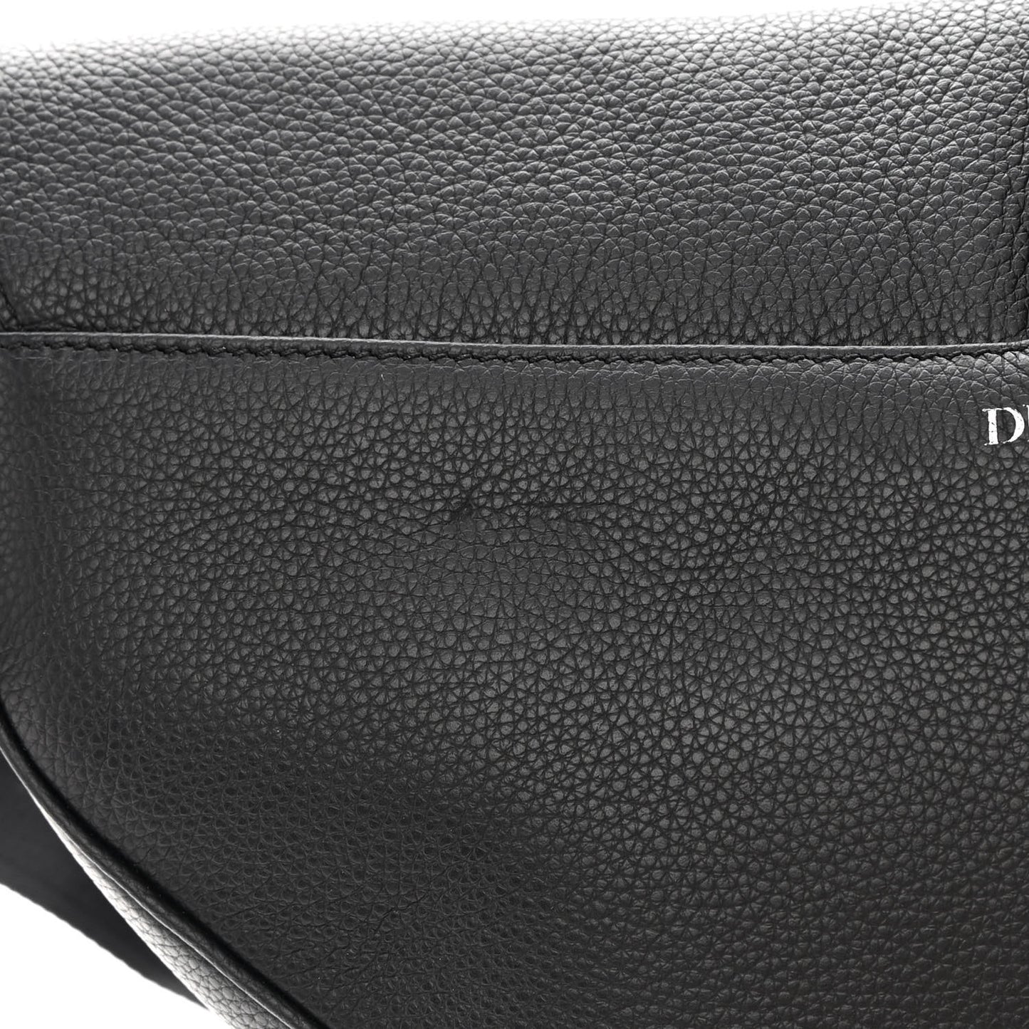 Grained Calfskin Mens Maxi Saddle Bag Back