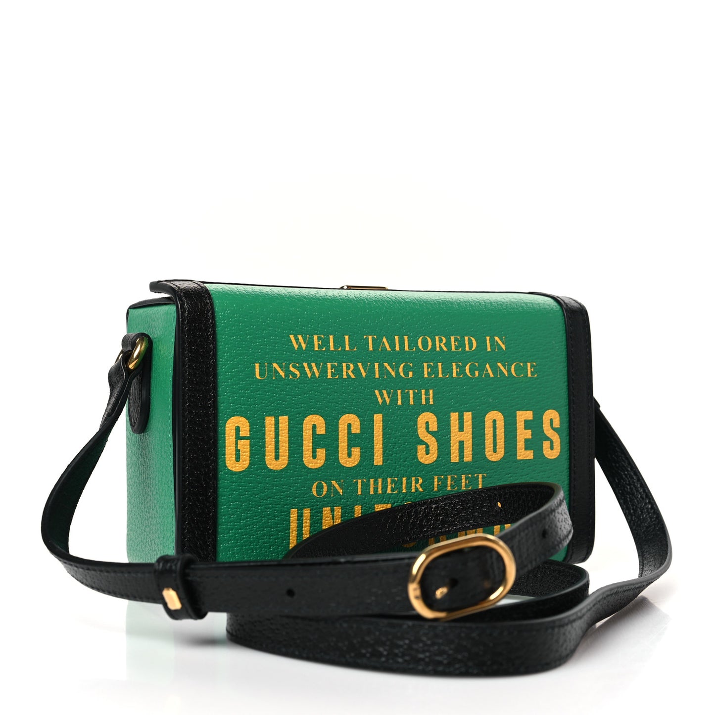 Grained Calfskin Gucci 100 Mini Bag Green