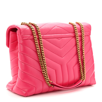 Saint Laurent Calfskin Y Quilted Monogram Medium Loulou Chain Satchel Freesia 3 of 10