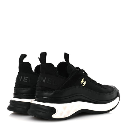Chanel Velvet Calfskin Mixed Fibers CC Sneakers 38.5 Black 5 of 15