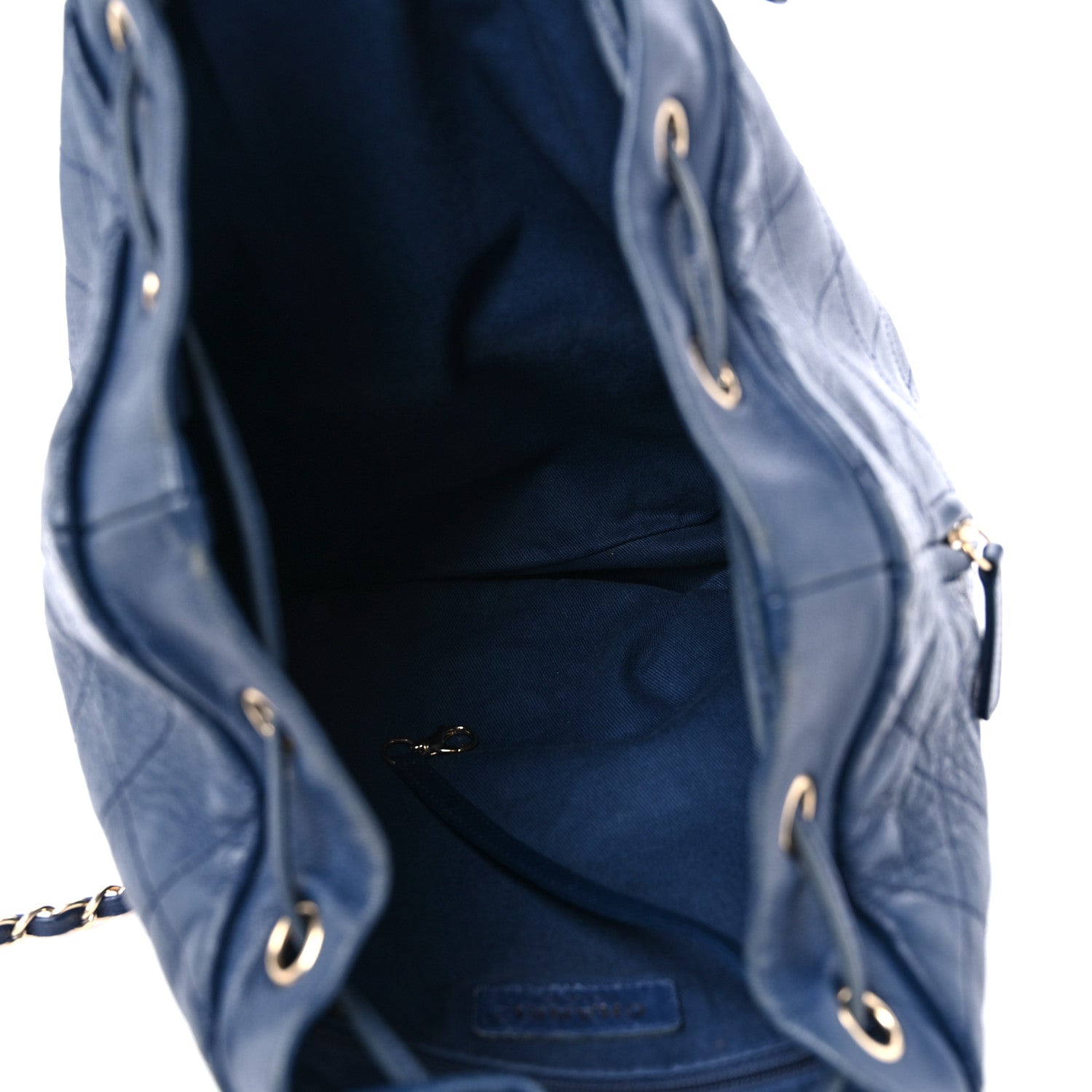 Chanel Sheepskin Caviar Quilted Daily Round Backpack Blue 5 of 16