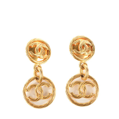 Chanel Twisted CC Clip On Drop Earrings Gold 1 of 5