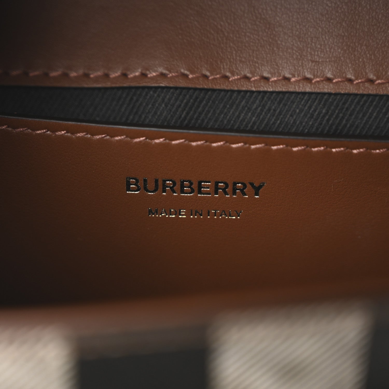 Burberry Calfskin Giant Check E-Canvas Note Crossbody Bag Dark