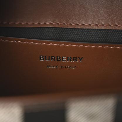 Burberry Calfskin Giant Check E-Canvas Note Crossbody Bag Dark Birch Brown 6 of 9