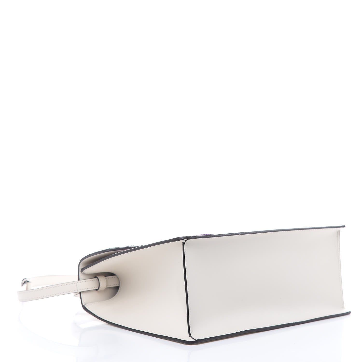 Gucci Calfskin Embroidered Medium Sylvie Top Handle Bag White 4 of 11