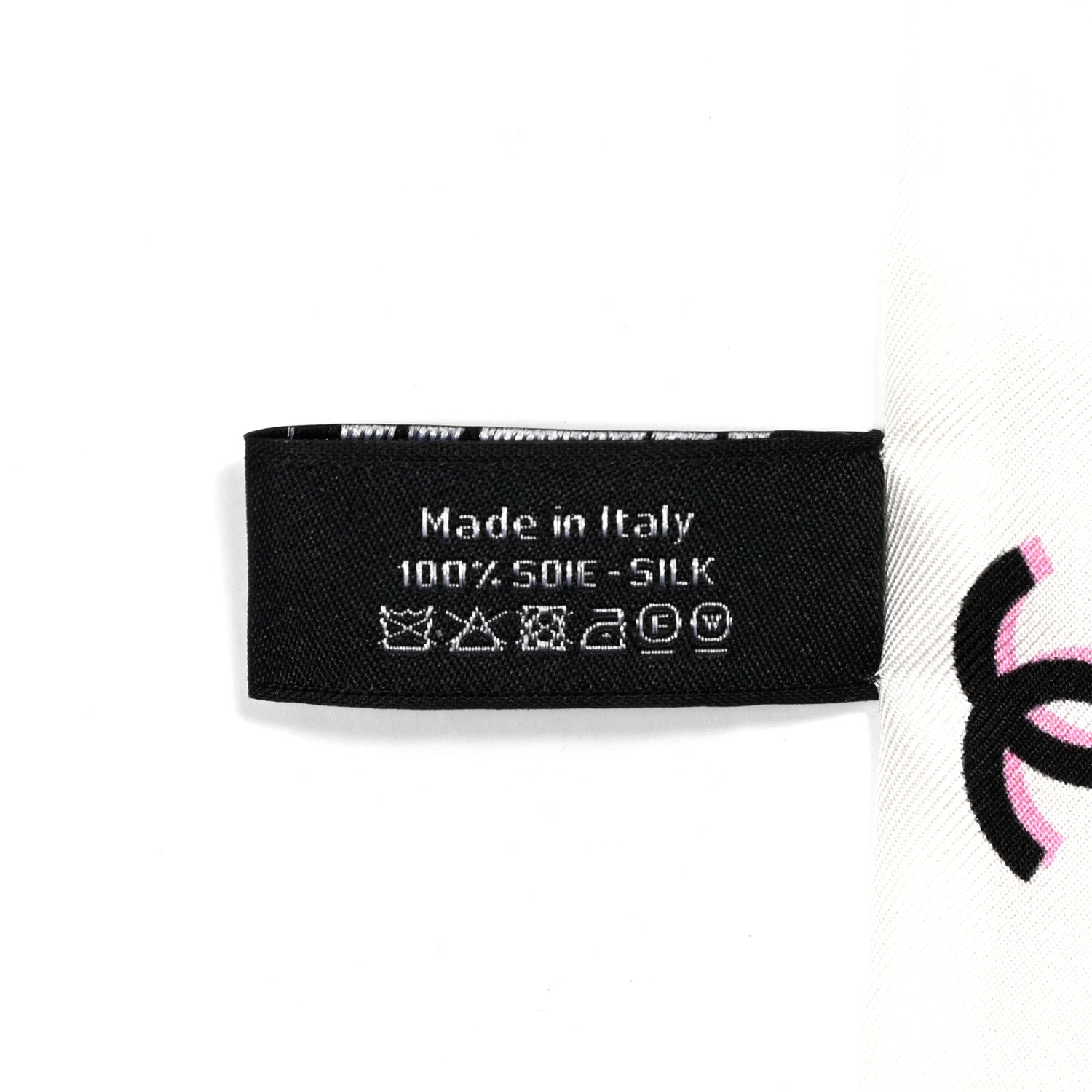 Chanel Silk Logo Slim Bandeau Scarf White Black Multicolor 4 of 4