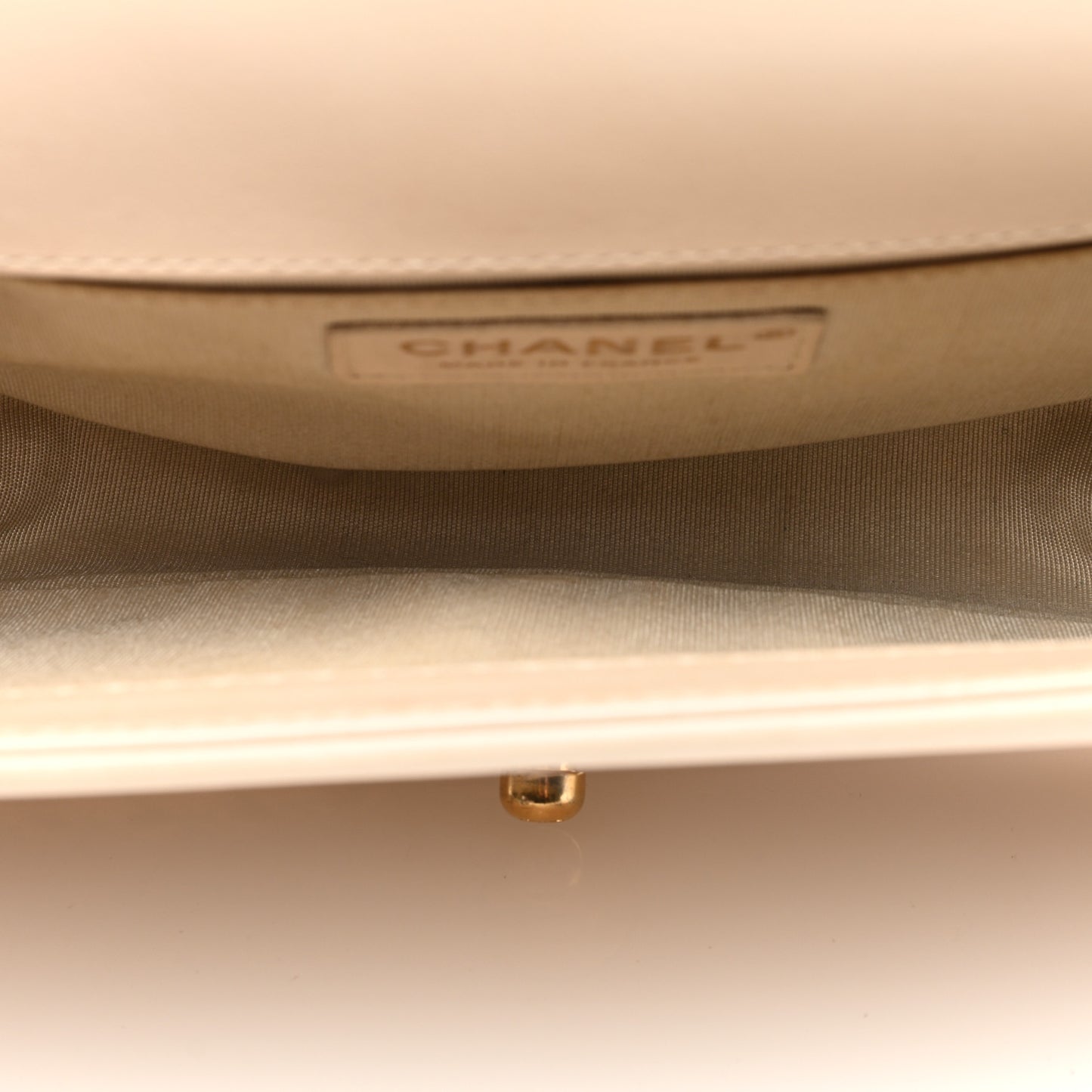 Calfskin Quilted Medium Boy Flap Beige