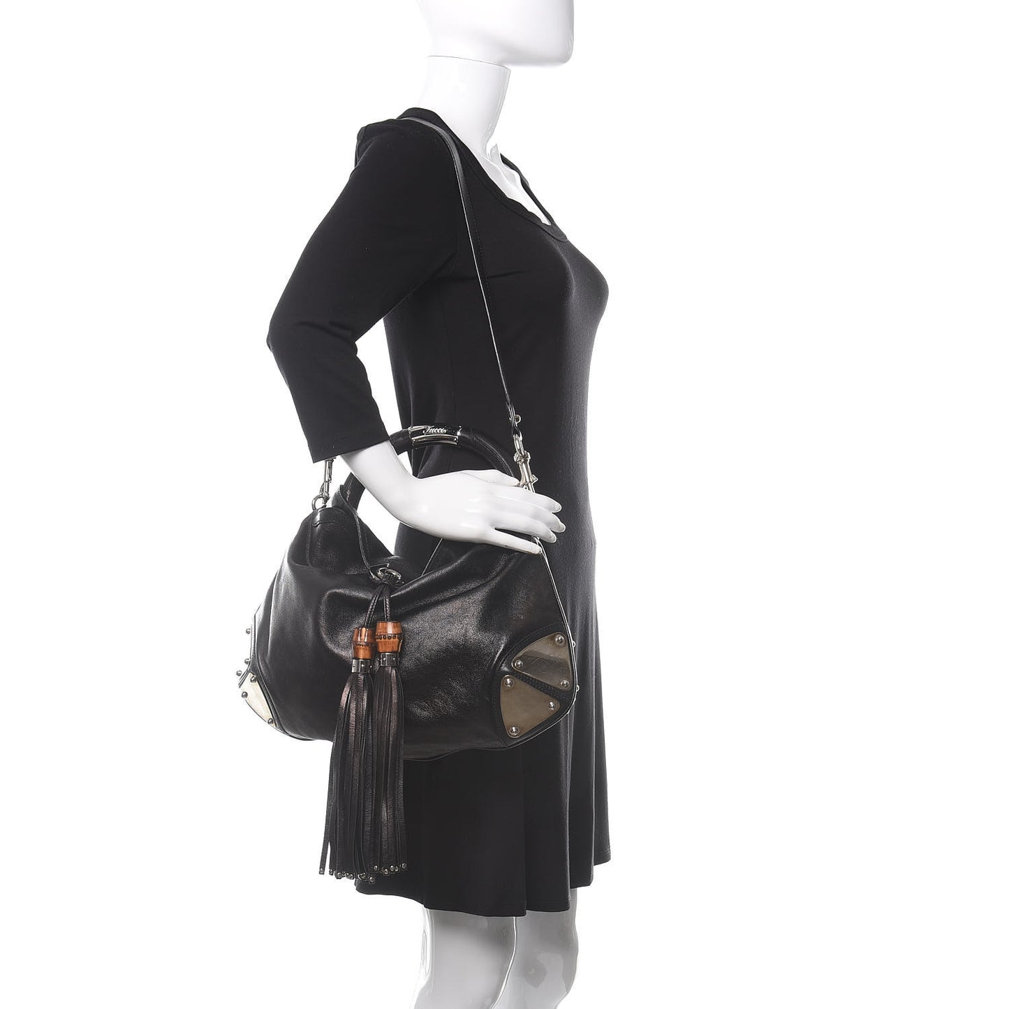 Calfskin Medium Indy Top Handle Hobo Black