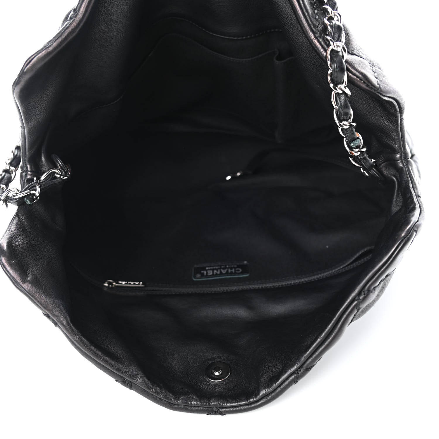 Chanel Metallic Calfskin Quilted French Riviera Hobo Black 4 of 4