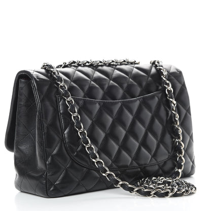 Chanel Lambskin Quilted Jumbo Single Flap Black 4 of 15