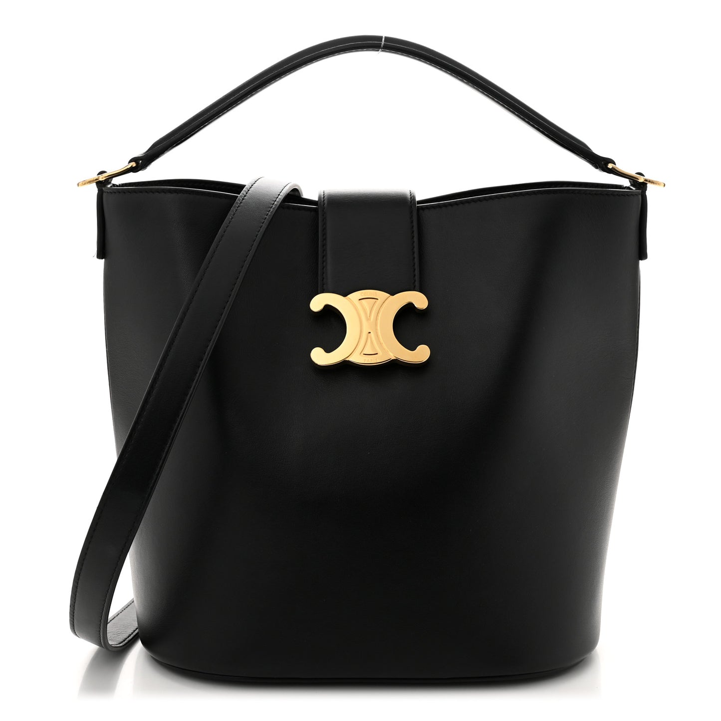 Smooth Calfskin Triomphe Medium Louise Bag Black