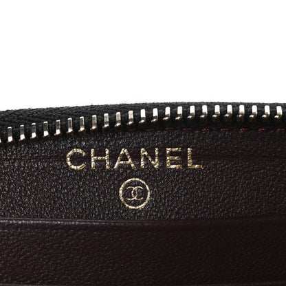 Chanel Lambskin Quilted Medium Zip Around Wallet Black 7 of 8