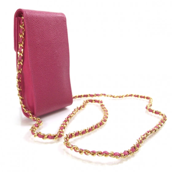 Chanel Caviar Cell Phone Crossbody Bag Pink 3 of 9