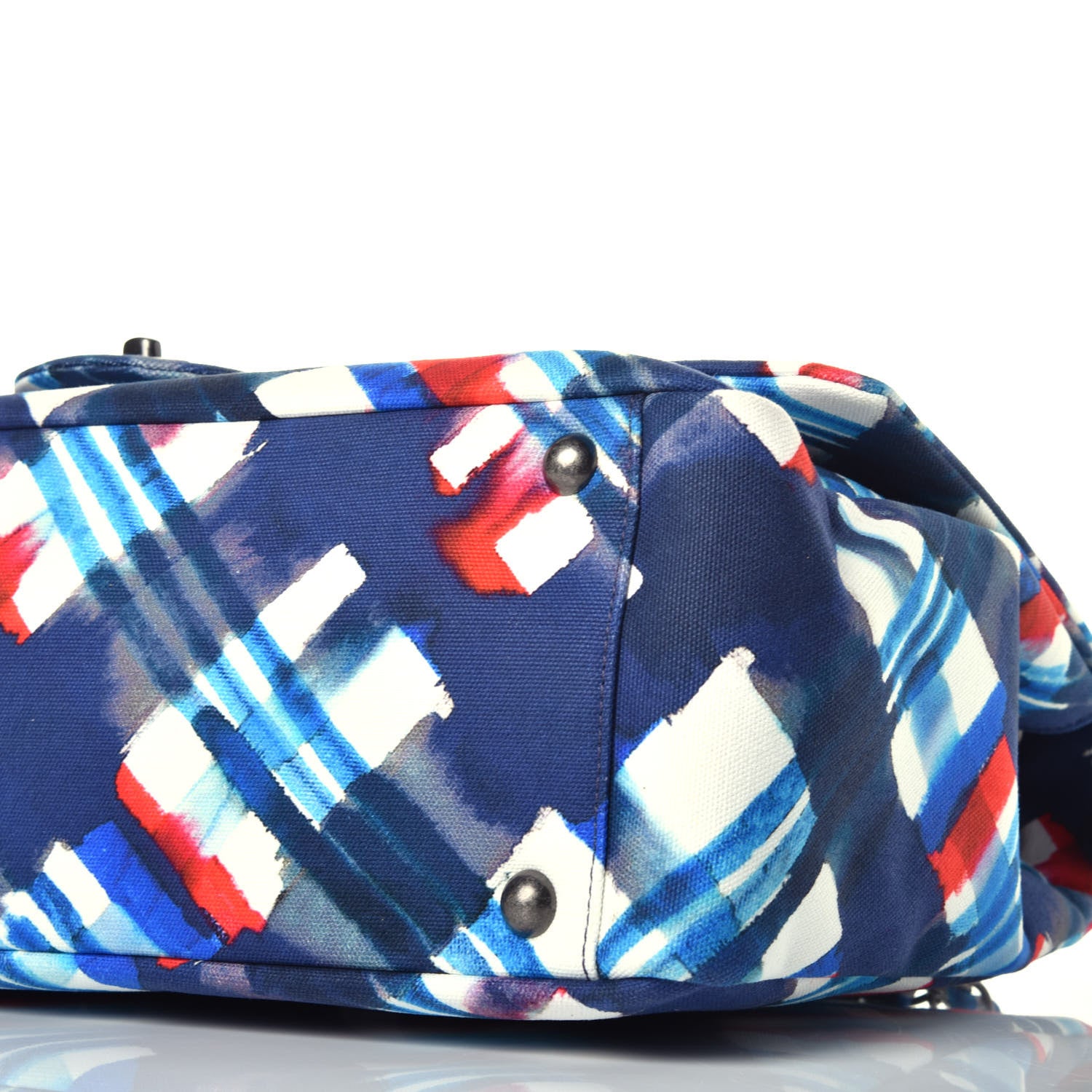 Chanel Canvas Airline Printed XXL Travel Flap Bag Blue Red White 9 of 9
