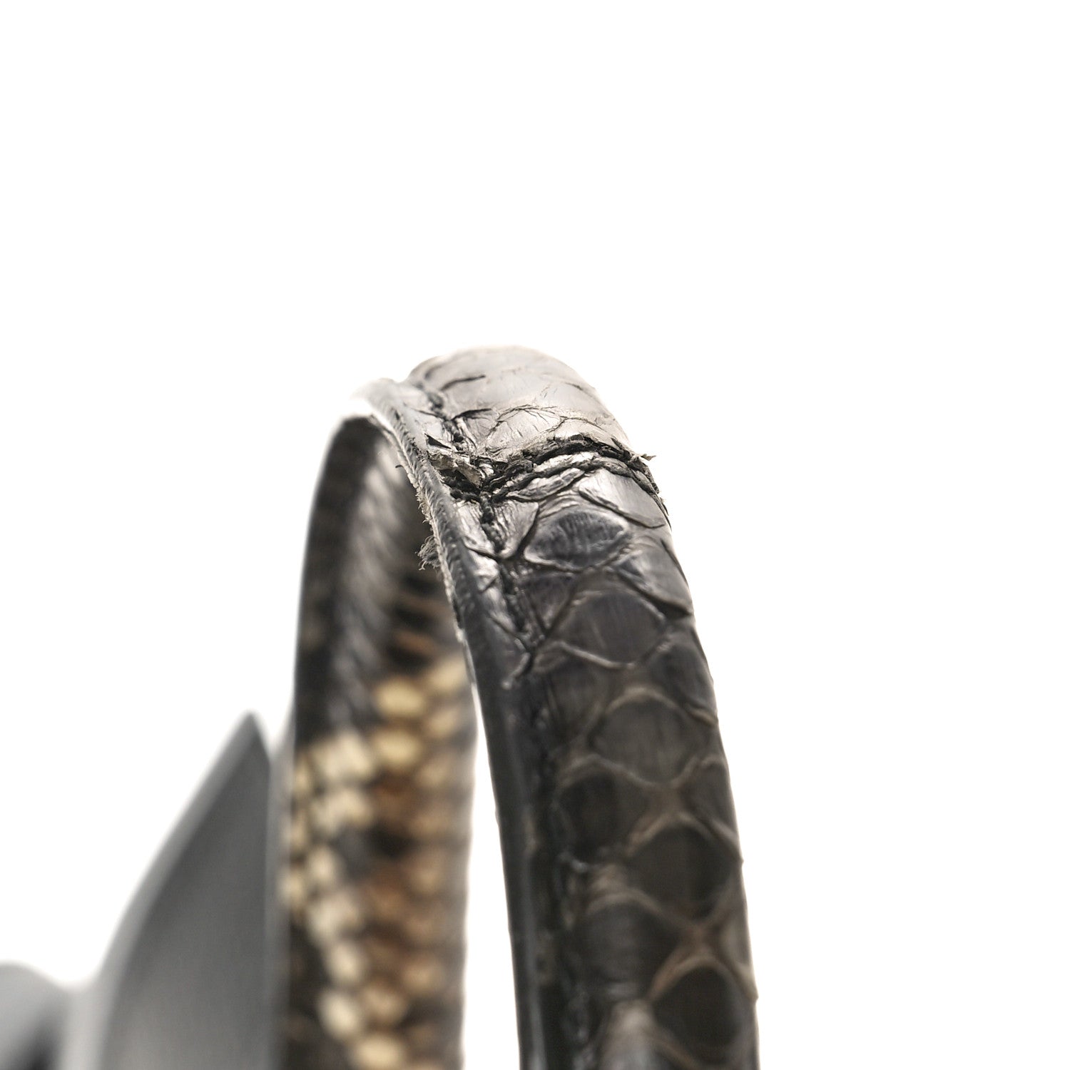 Saint Laurent Grained Calfskin Python Embossed Small Sac De Jour Black 12 of 13