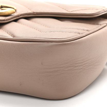 Gucci Calfskin Matelasse Super Mini GG Marmont Shoulder Bag Porcelain Rose 9 of 9