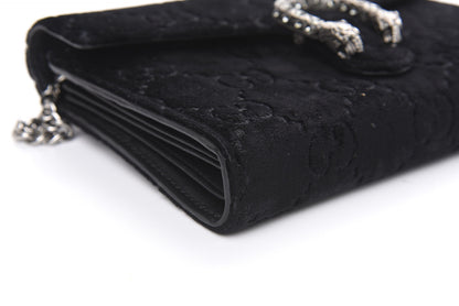 Gucci Velvet GG Monogram Mini Dionysus Chain Wallet Black 7 of 11