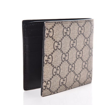 Gucci GG Supreme Monogram Selleria Calfskin Tiger Nice Bi-Fold Wallet Beige Ebony Multicolor Black 3 of 7