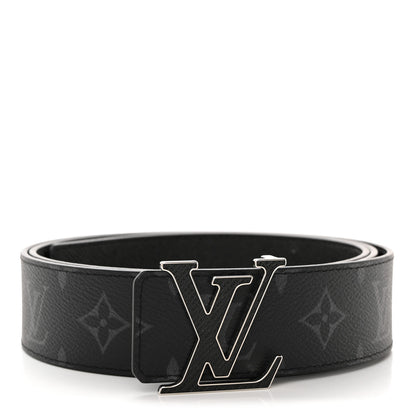 Louis Vuitton Monogram Eclipse Taigarama 40mm LV Initiales Reversible Belt 110 44 Black 1 of 7