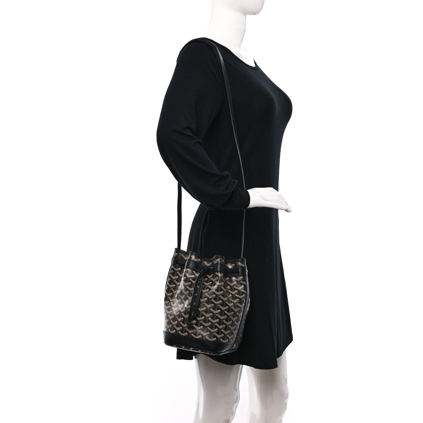 Goyardine Petit Flot Bucket Bag PM Black