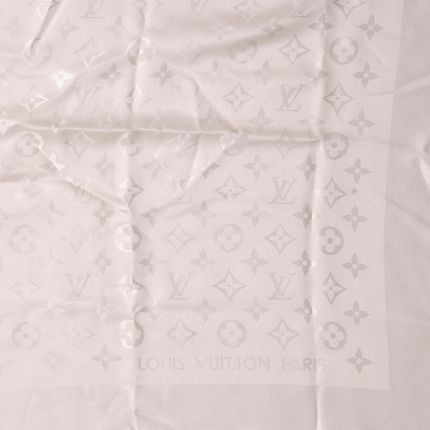 Louis Vuitton Wool Silk Monogram Shawl White 1 of 4