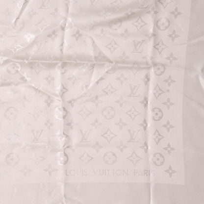 Louis Vuitton Wool Silk Monogram Shawl White 1 of 4