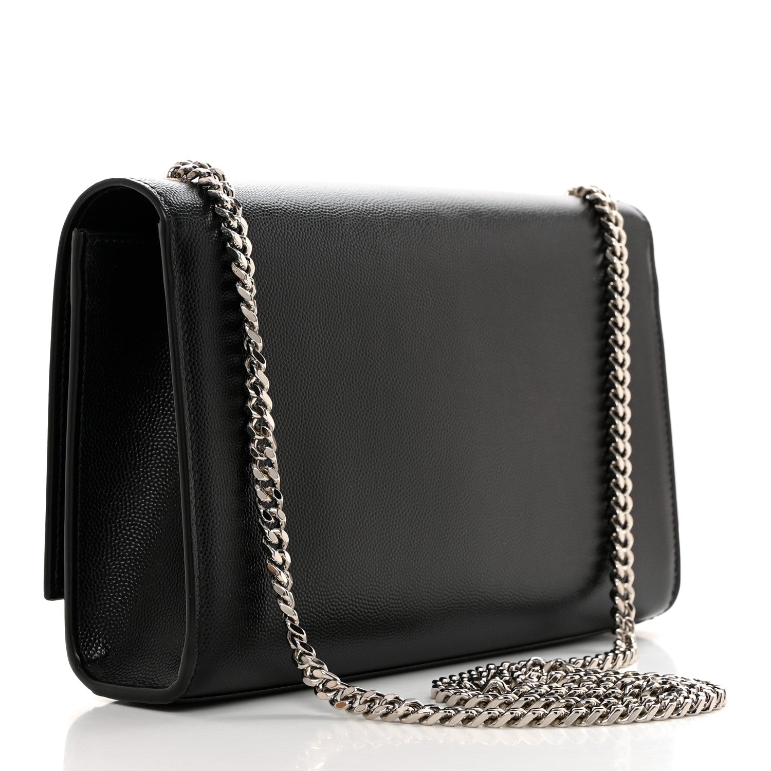 Saint Laurent Grain De Poudre Medium Classic Monogram Kate Satchel Black 3 of 10