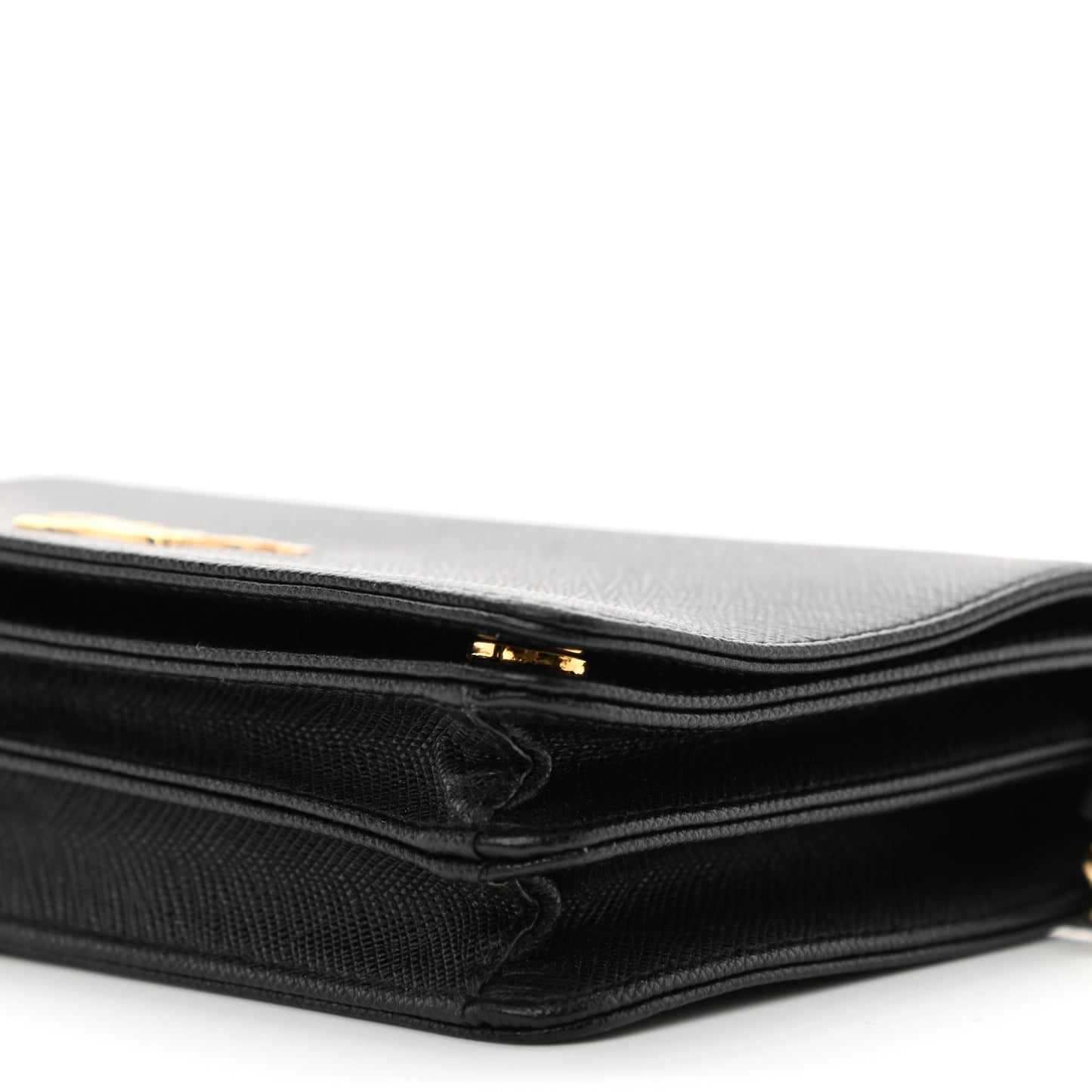 Saffiano Chain Wallet Black