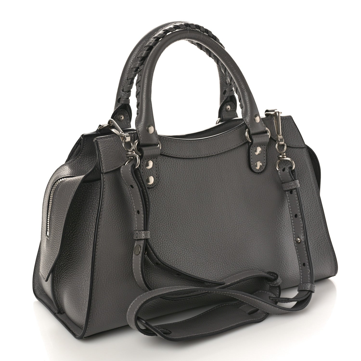 Balenciaga Grained Calfskin Neo Classic Silver Hardware S City Dark Grey 3 of 11