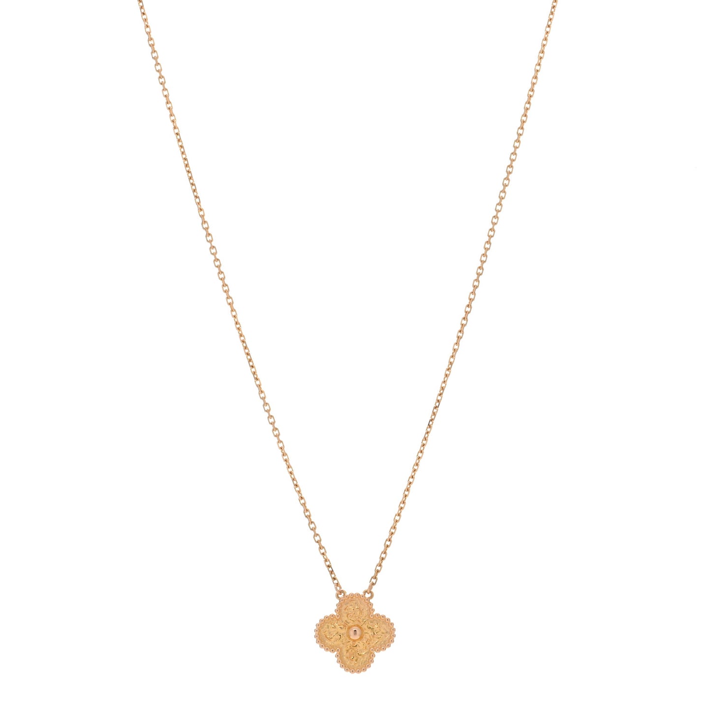 18K Rose Gold Vintage Alhambra Pendant Necklace