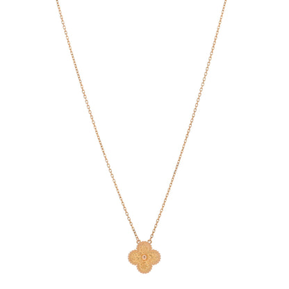 Van Cleef & Arpels 18K Rose Gold Vintage Alhambra Pendant Necklace 1 of 3