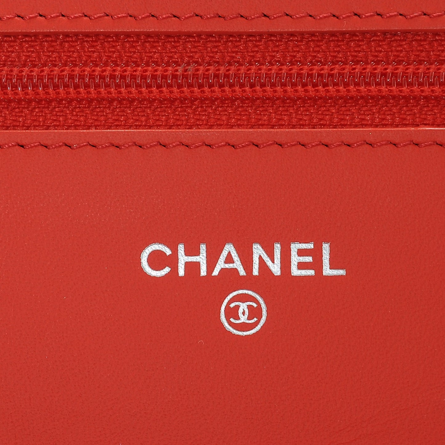 Patent Striped Wallet On Chain WOC Red